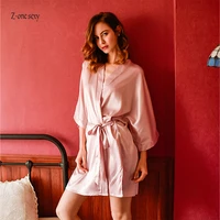new autumn new underwear sexy housewear womens robe allure silk cardigan pajamas robe sets