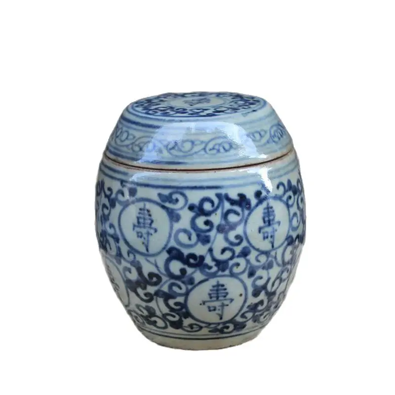 Chinese antique porcelain and blue white longevity jar |
