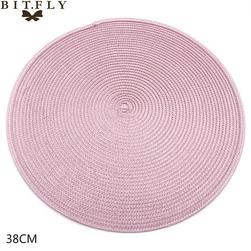 light pink 4 шт PP коврик для обеденного стола, тканый коврик для столовых приборов, термостойкие чаши, кофейные чашки, подставка для посуды, коврик для дома, кухни, вечерние принадлежности - Цвет: light pink