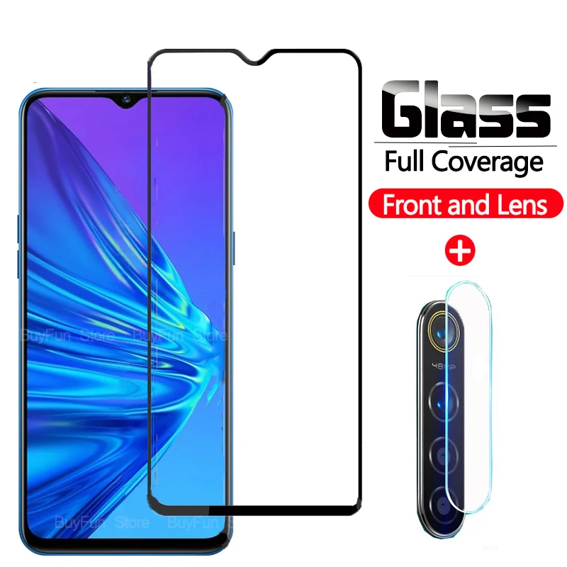 Закаленное стекло 2 в 1 для экрана realme 5 Защитная пленка объектива камеры oppo pro Q