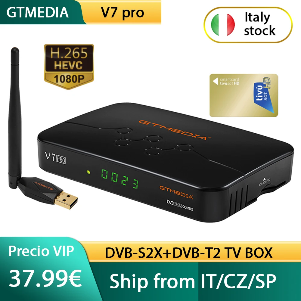 Цифровая ТВ-приставка GTmedia V7 Pro DVB S2 спутниковый ресивер DVB-T2 тюнер MPEG-2/-4 H.265 T2MI для