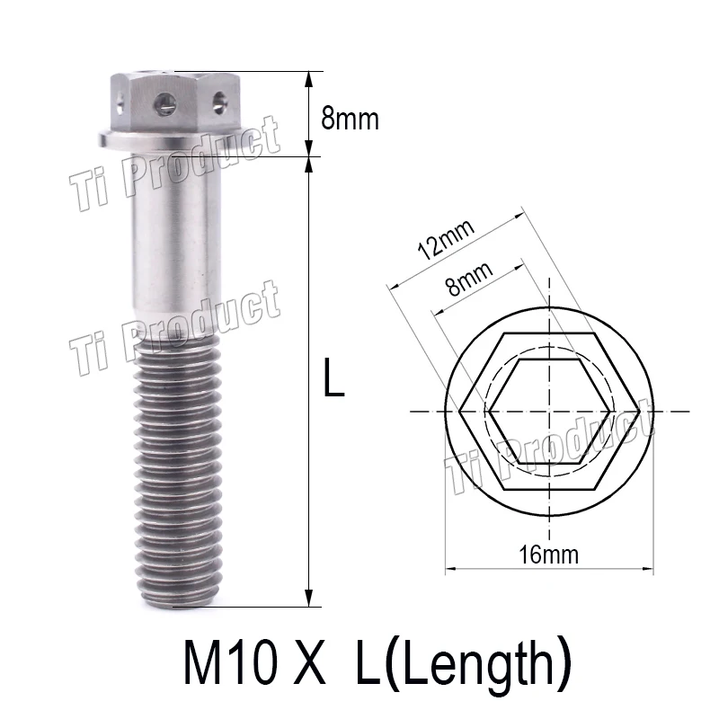 Титановый болт GR5 внутренняя и внешняя Шестигранная Фланцевая головка с