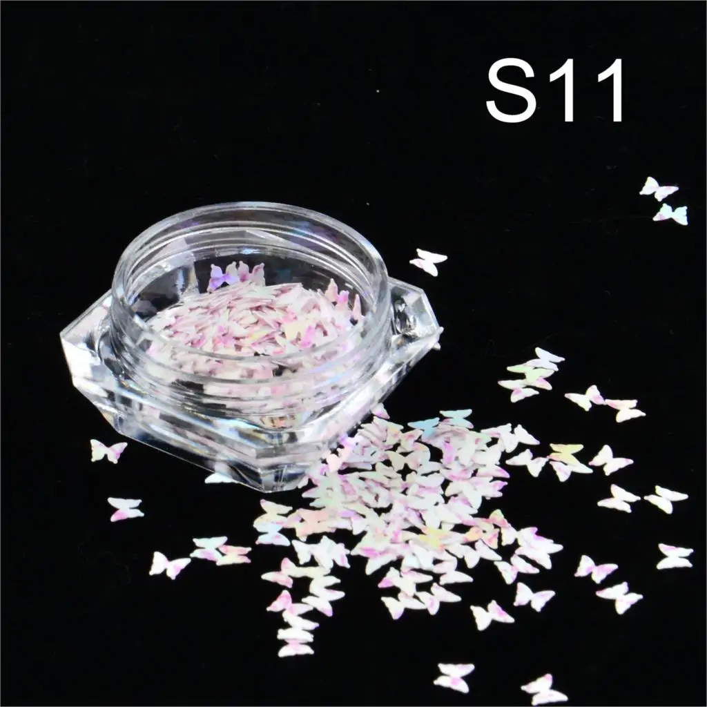 

1 Box Colorful Butterfly Nail Sequins Paillette Mirror Sparkly Mermaid Sequins Spangles Polish Manicure Nails Art Decorations