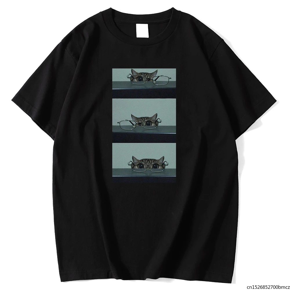 

Cat Play The Glasses Prints Women Tshirts Simplicity High Quality Cool Comfortable Creativity Oversize Women Top