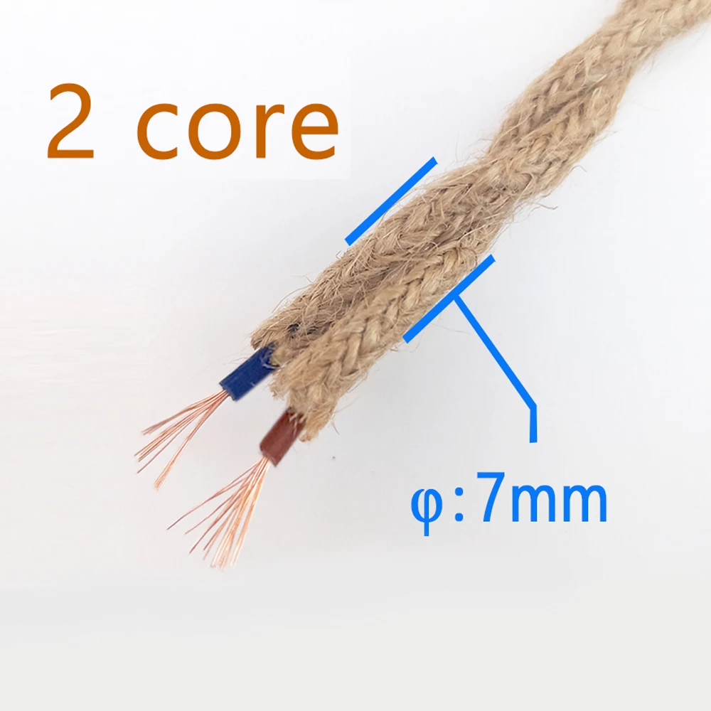 

Винтажный пеньковый трос, медный Электрический витой гибкий кабель, Плетеный 2-жильный 3-жильный ретро-подвесной светильник Эдисона