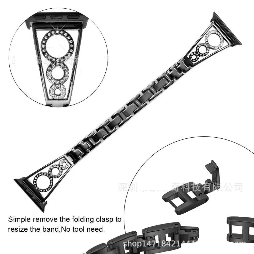 Apple Watch Band Chain браслет из нержавеющей стали сменные браслеты для Series3 2 серии 1 38 мм 42