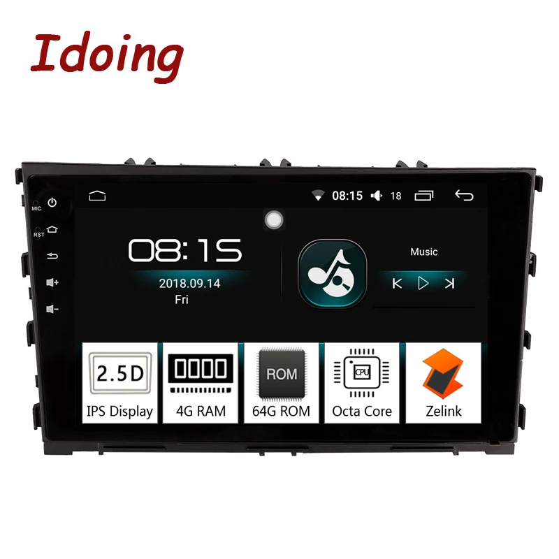 Автомагнитола Idoing на Android 10 2 мультимедийный проигрыватель 1DIN с экраном 2012 дюйма