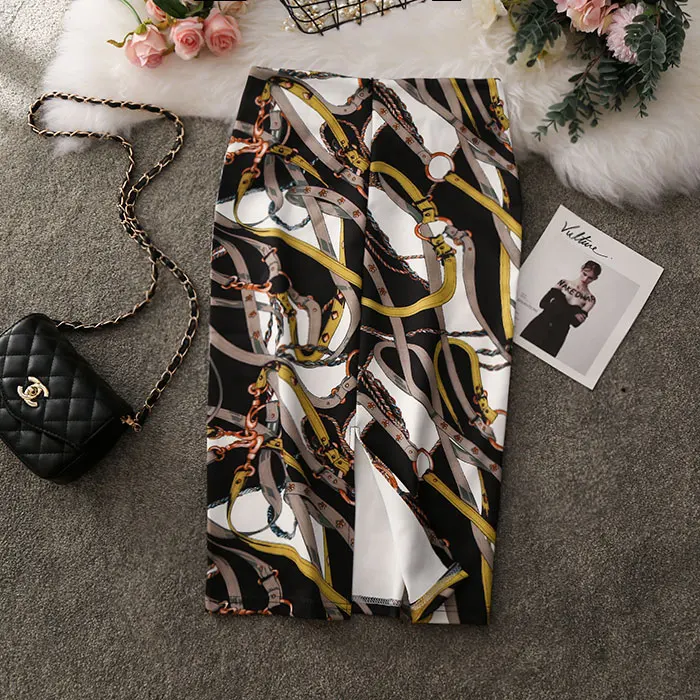 Женские юбки летние с цветочным принтом юбка-карандаш повседневные длиной до