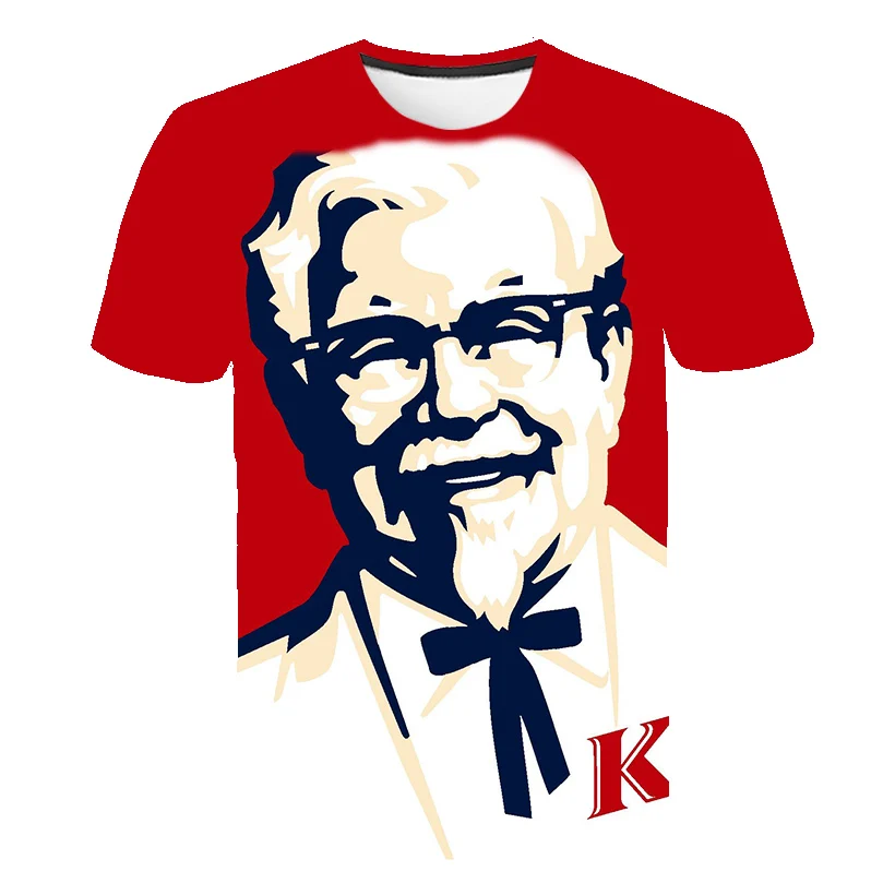 Классная футболка KFC с 3D принтом дедушки босса Мужская/Женская хипстерская для
