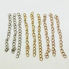 20 шт.лот, нержавеющая сталь, золото, розовое золото, сталь, тон 5 см, 0.6x3x4мм, удлиненная Хвостовая цепочка, подходит для DIY браслета, ювелирных изделий