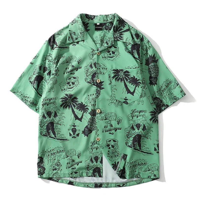 

Men's Printed Shirt Summer Retro Short Sleeve Hawaiian Beach Shirts Men Fashion Streetwear Clothing Camisa Hombre Dropshipping