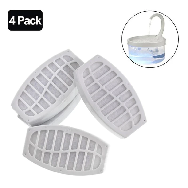 4Pcs/Set  Cat Dog Water Fountain Activated Carbon Replacement Filter for Automatic Pet Cat Water Fountain Dog Water Dispenser