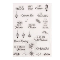 december christmas word clear stamps for diy scrapbooking card rubber stamps making photo album crafts template decoration