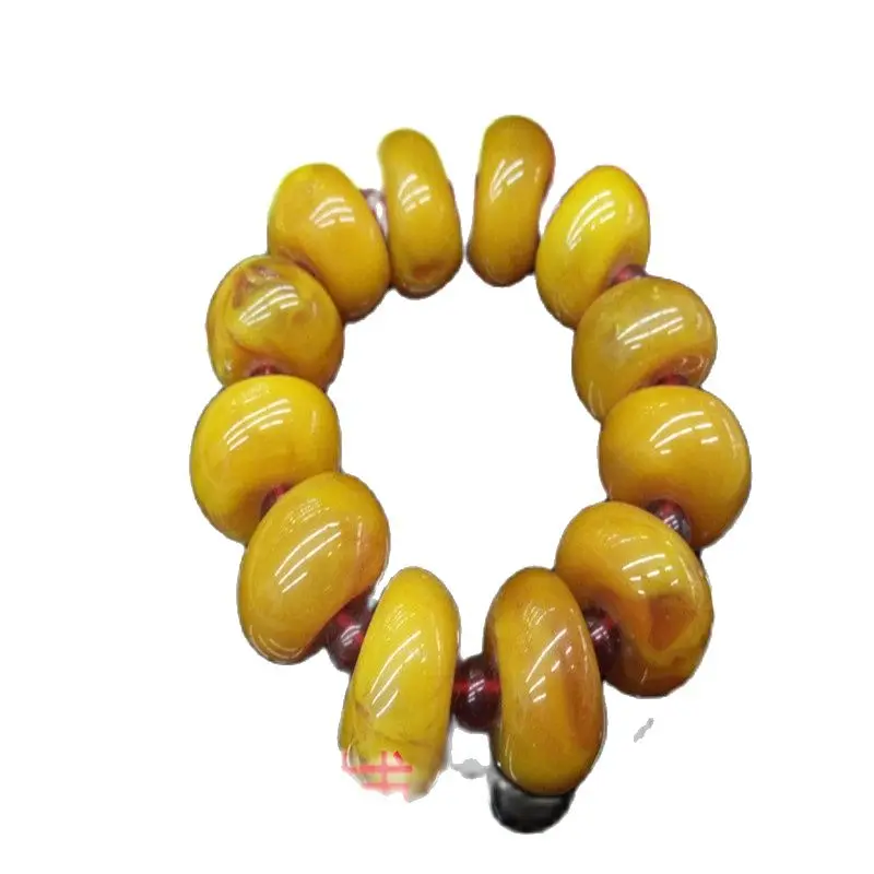 

Chinese Amber beeswax bangle Elastic Bracelet Woman bangle