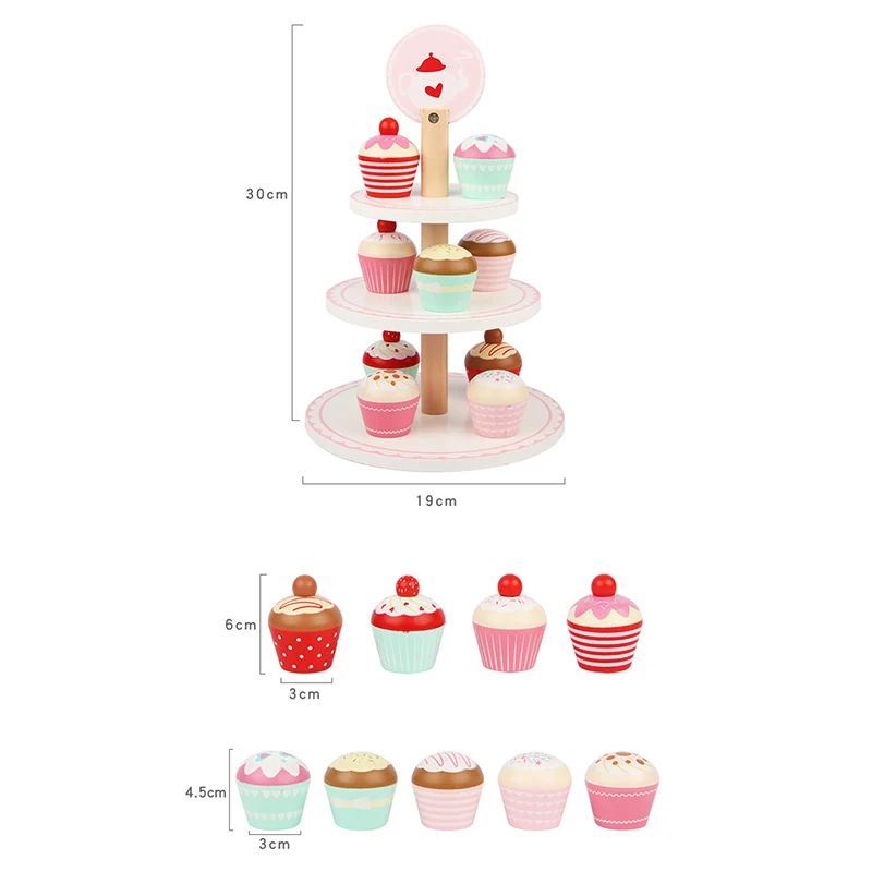 Подставка для торта деревянная игрушка детей розовая клубника игровой дом