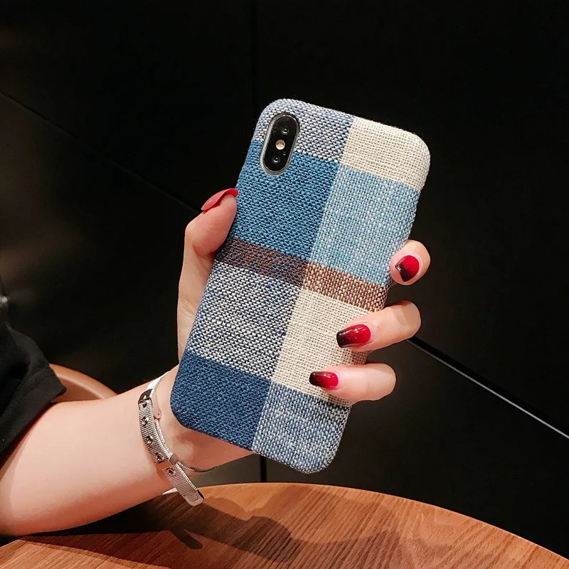 Чехол для iPhone 6 мобильного телефона с узором пледы 7 8 Plus X XS XR MAX тканевый чехол |