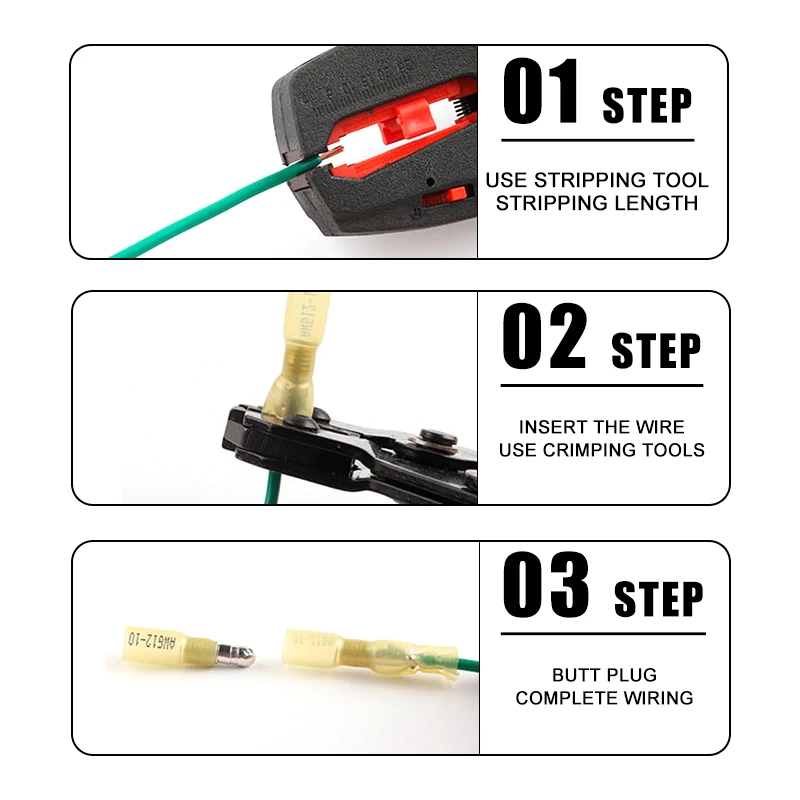 Набор термоусадочных соединителей для кабелей 22-10 AWG 50 шт. | Строительство и