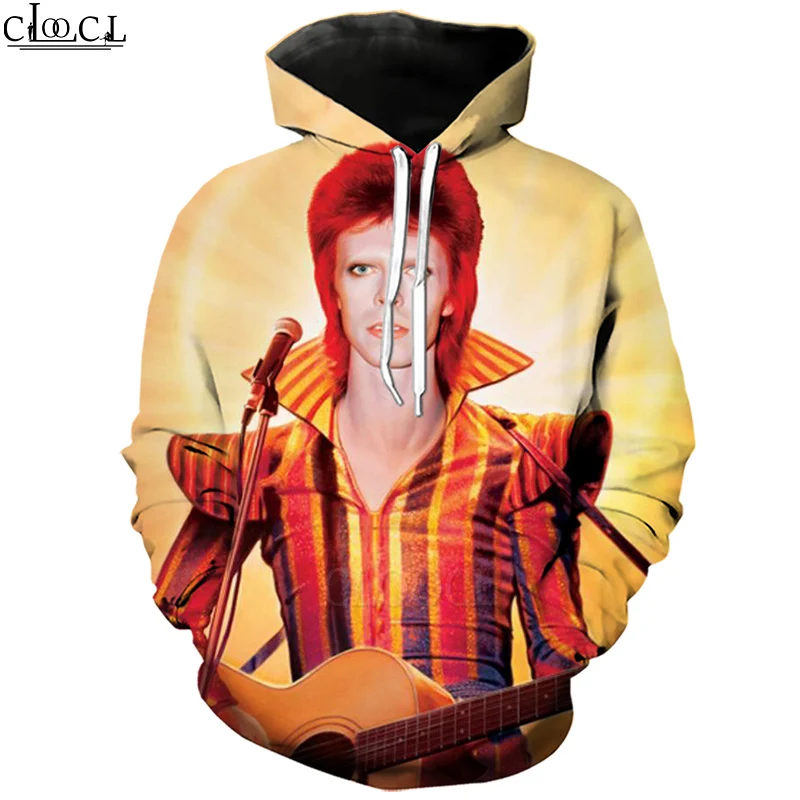 

HX Fashion Men Women Casual Streetwear Rock Popular Singer David Bowie Hoodies 3D Print Hooded Pullover Tops Drop Shipping