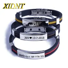 XIDNT Personalized Custom Child Baby ID Card Bracelet Soft Silicone Stainless Steel Girl Boy Custom Emergency Name Phone Number XIDNT Personalized Custom Child Baby ID Card Bracelet Soft Silicone Stainless Steel Girl Boy Custom Emergency Name Phone Number