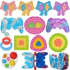 Новые пузырьки от стресса, детские игрушки для снятия стресса, Радужная Бабочка, пузырьки, антистресс, милые игрушки для детей