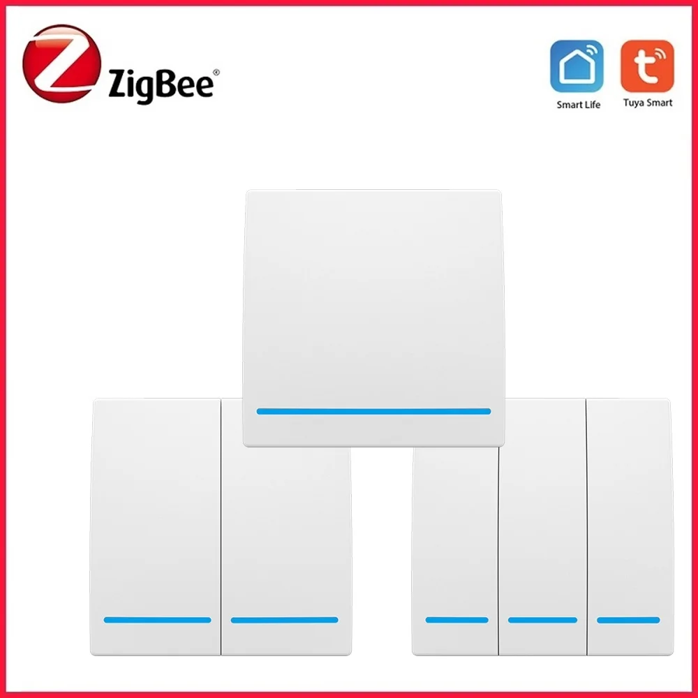 

Tuya ZigBee 3.0 Smart Scene Switch 1/2/3 Gang 2 Way Wireless Push Button Free Sticker Smart Life Remote Control Home Automation