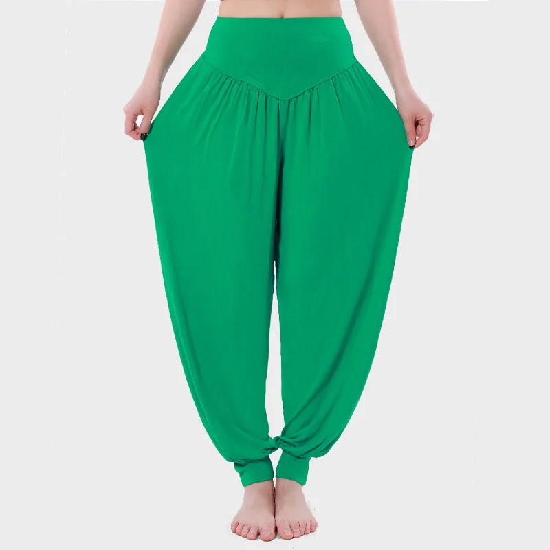 Йога Брюки для женщин большой Размеры свободные брюки занятий йогой штаны танцев