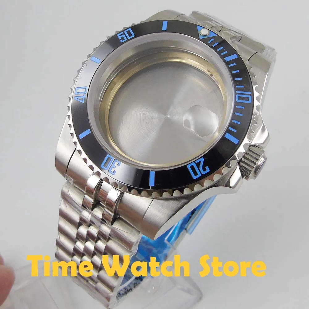 40 мм чехол для часов водонепроницаемый браслет сапфировое стекло синий