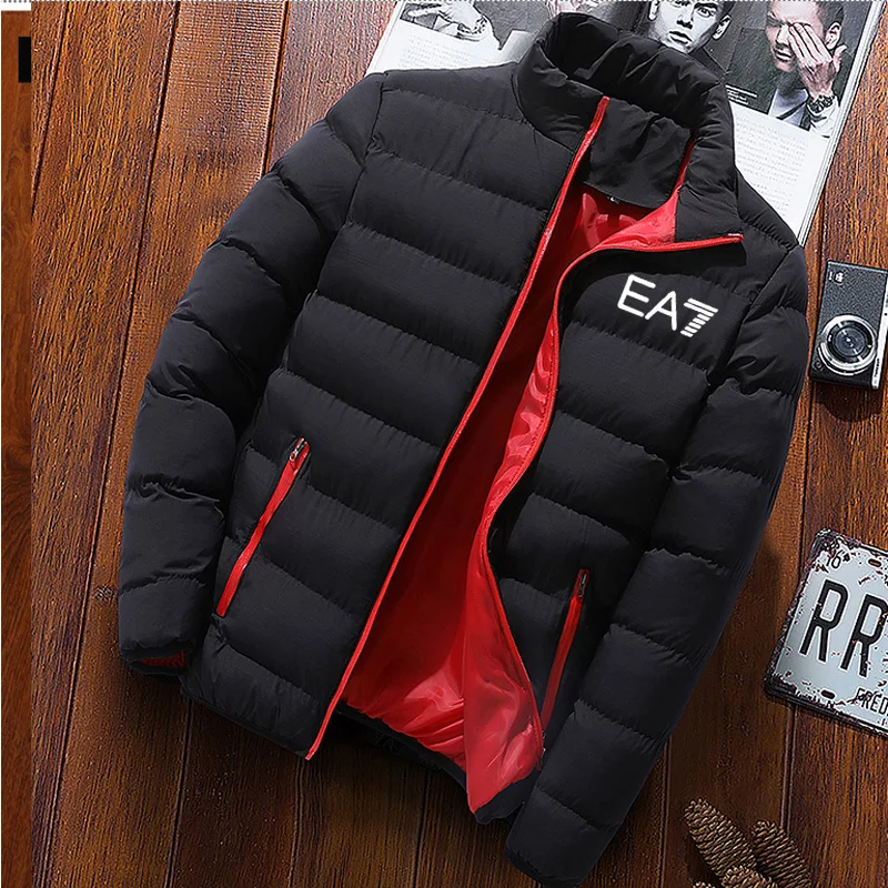 Мужская зимняя куртка с воротником-стойкой однотонная Толстая парка 2022 | одежда