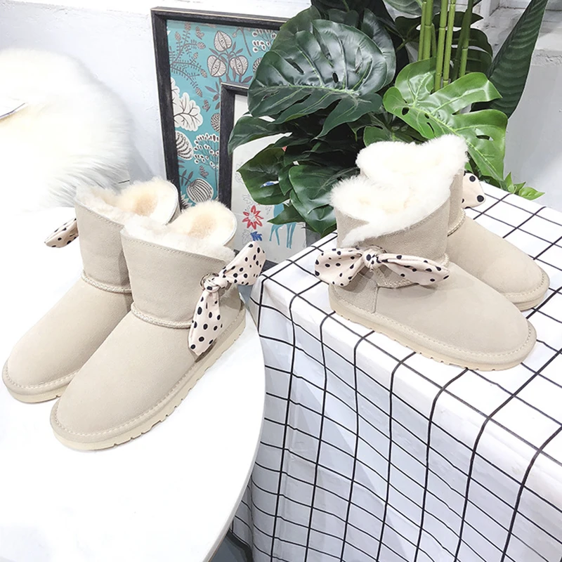 Модные ботинки Dolakids для девочек детская зимняя обувь зимние из овечьей шерсти