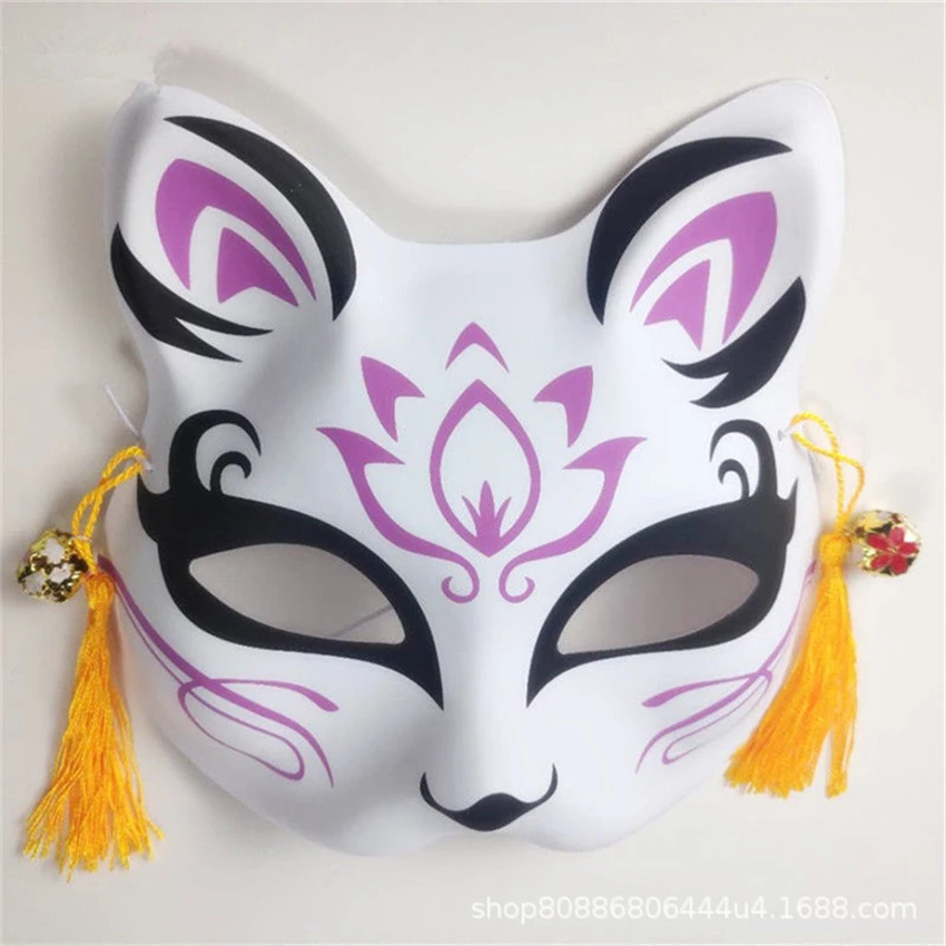 Маска японская лиса для Хэллоуина унисекс Расписанная вручную из ПВХ маскарада
