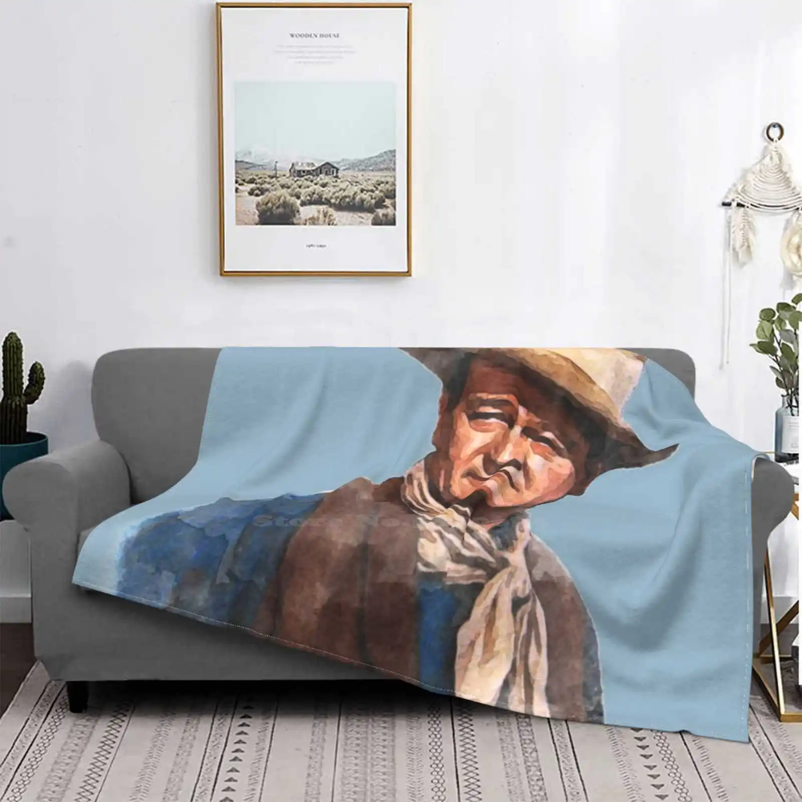 

Джон Уэйн «The»-Новейшее супермягкое теплое легкое тонкое одеяло с акварельными красками Джон Уэйн Браво ковбойская Классическая пленка кла...