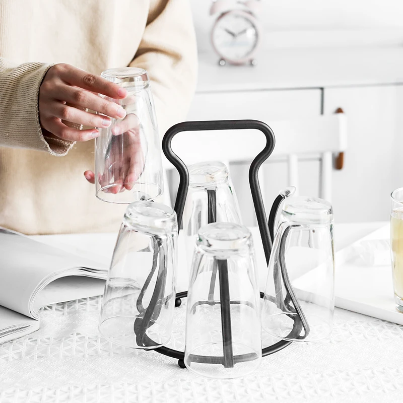 Портативная железная стеклянная сушилка для чашек стойка кружек держатель слива