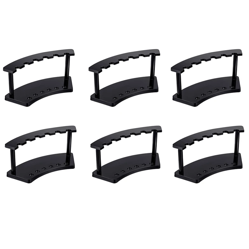 

6Pcs Plastic Pen Holder Display Stand 6-Slots Pen Display Stand Eyebrow Pen Stand Makeup Brush Rack Organizer (Black)