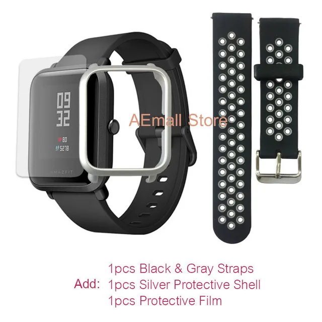 КУПОН Умные Смарт часы Xiaomi Amazfit bip часы [watch] с gps Huami Фитнес браслет Смарт-часы [Smartwatch] - Цвет: GraySilver Film