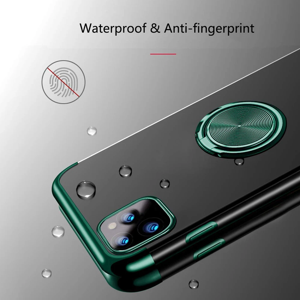 Прозрачные чехлы с магнитным кольцом-держателем для iPhone 11 Pro Max 7 8 6 6s Plus X XR XS MAX