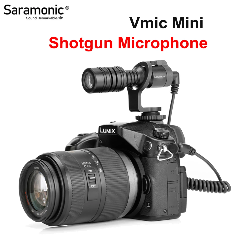 

Saramonic Vmic Mini Microphone Super-Cardioid Shotgun Condensador Microfone Mic for Nikon Canon DSLR Camera Android Smartphone