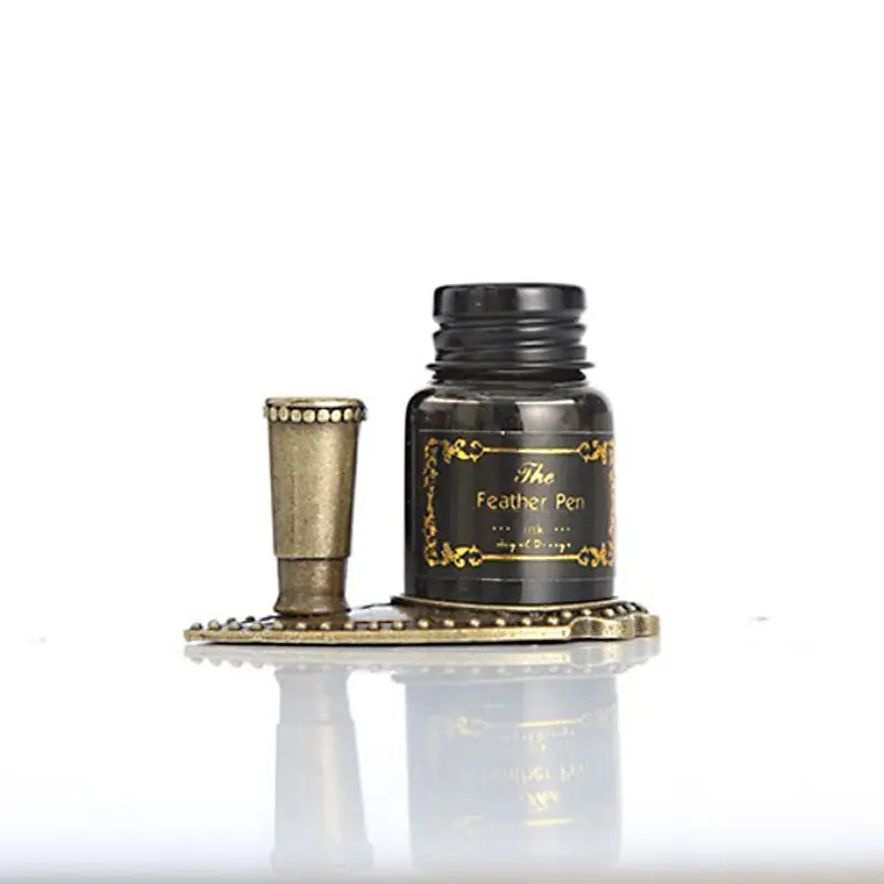 

Sprinkle Gold Luxury Vintage Feather Quill Dip Calligraphy Fountain Pen Writing Ink 5 Nibs Set Stationery Gift Box