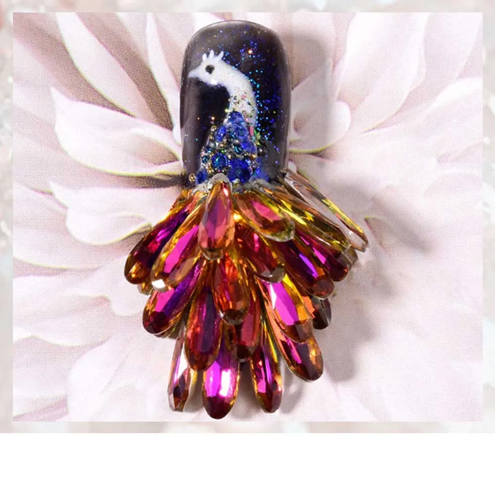 1 смешанная коробка 3D Блеск для ногтей Декор бриллианты хрустальное украшение