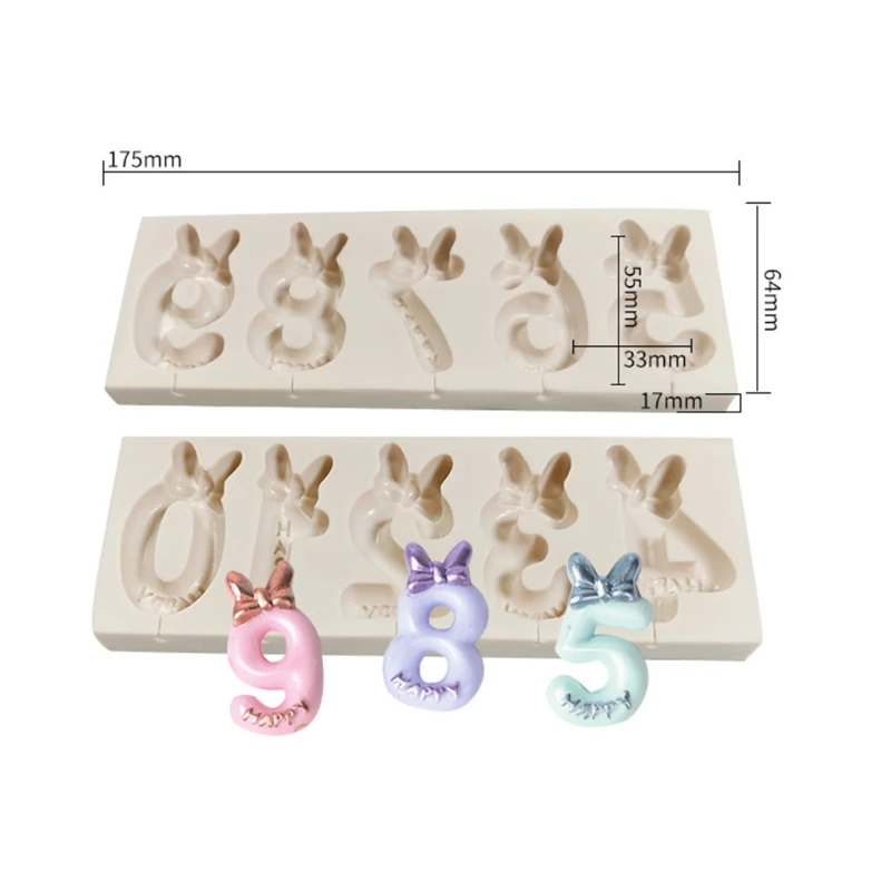 

Digital Biscuit Silicone Mold 0-9 Number Letters Fondant Lollipop Cheese Stick Candy Cake DIY Decor Soap Pastry Mold Tool