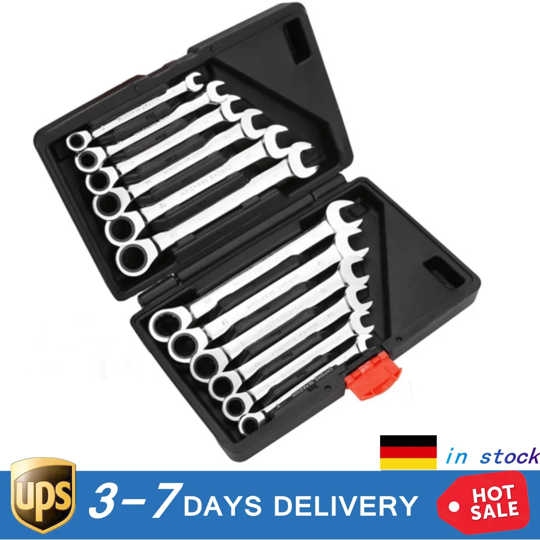 12PCS Ratchet Wrench Suit Wrench Multitool Key Ratchet Spanners  Wrenches Universal Wrench Tool Car Repair Tools