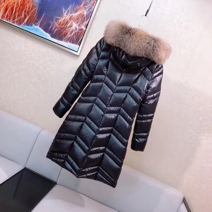 Женская зимняя куртка из натурального меха енота с длинным рукавом, тонкая белая парка на гусином пуху, Женское пальто с капюшоном и карманами, верхняя одежда, пуховик