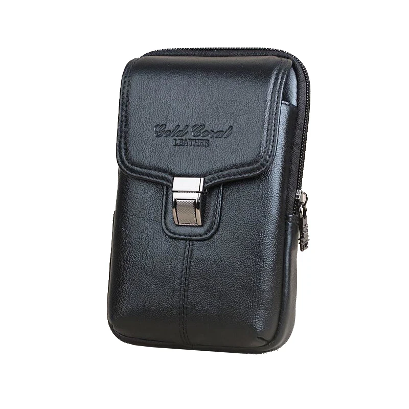 Phone Pouch Belt Waist Bag for UMIDIGI BISON Doogee Blackview Cubot 5.8'' 6.3'' Case Flip Cover Genuine Leather Zipper bags |