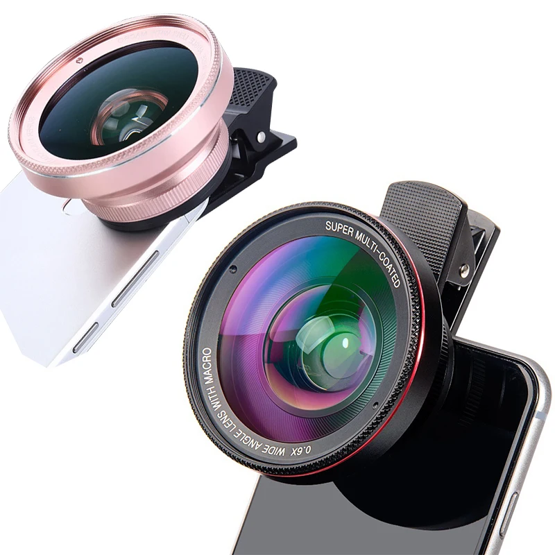 

4K HD Super 15X Macro Lens for Smartphone Anti-Distortion 0.45X 0.6X Wide Angle Lens 2 in 1 Mobile Phone Lense Camera Kit