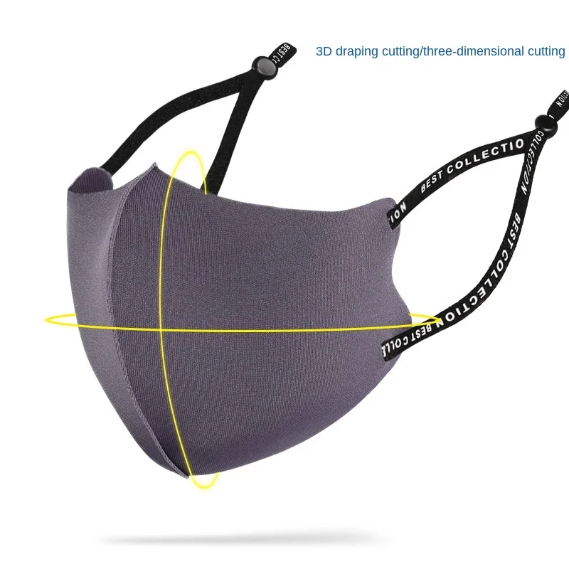 10 штук Шелковая Маска Антипыль Рот Хлопок Лицо Анти-туман Черный Стерео 3D Респиратор Мужчины Женщины Маскары Модные.