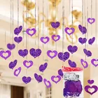 80 шт.лот фиолетовые сердца лазерные блестки дождь воздушные шары подвеска Романтическая свадьба комната День рождения украшение воздушные шары аксессуары