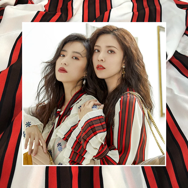 

Европейская и американская брендовая Весенняя новая ткань из искусственного шелка крепдешина с цифровой печатью одежда ручной работы «сде...