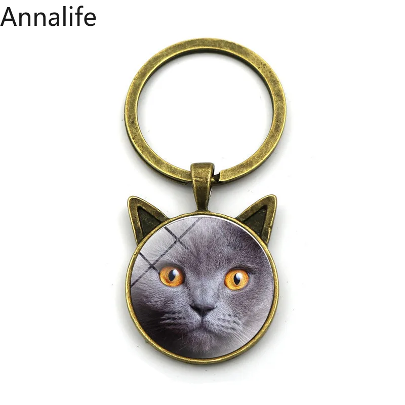 Новинка 2019 металлический брелок с кошачьим лицом и кошачьими ушками Аниме Кулон