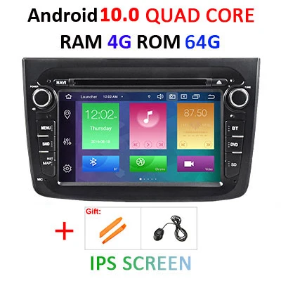 DSP ips HD 4G+ 64G Автомобильный DVD мультимедийный плеер Android 10 gps радио для Alfa Romeo Mito 2008-2012 Авто Радио стерео видео OBD2 DVR - Цвет: 4G 64G IPS B
