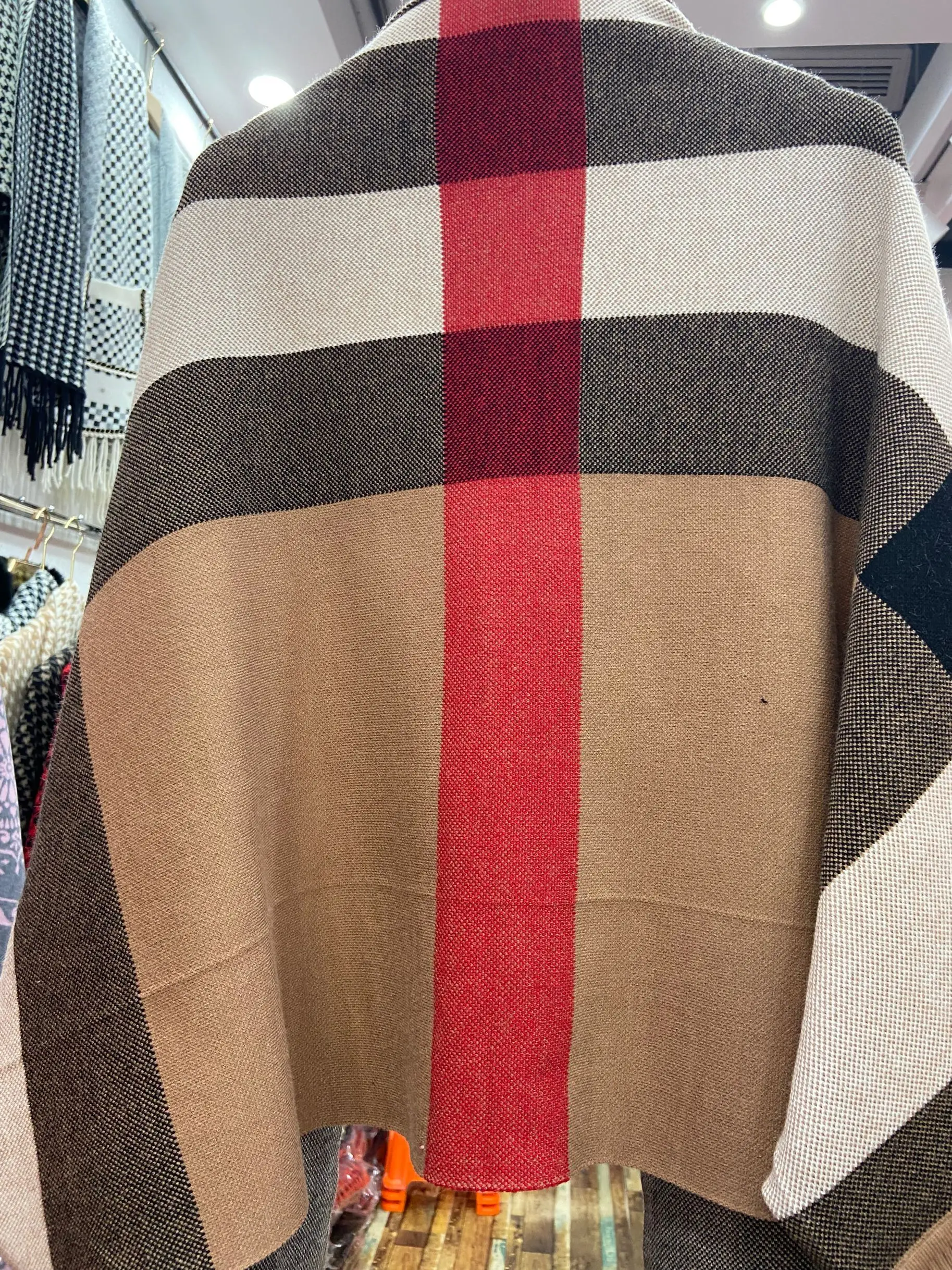 2020 Женская Осенняя накидка в крупную клетку с длинным рукавом уличная одежда