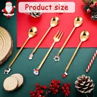 Рождественская ложка из нержавеющей стали, Набор рождественских подарочных кофейных искусств, рождественские украшения, новый год 2022